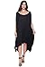 Gemomine Womens Loose Fit Poncho Tunic Top with Rounded Hem