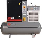 Chicago Pneumatic Quiet Rotary Screw Air Compressor with Dryer ? 5 HP, 230 Volts, 3 Phase, Model# QRS5.0HPD