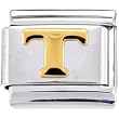 Gold Puffy Letter T Italian Charm