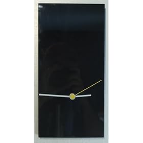 Obscurata Designer Analog Clock, Glossy Black with Continuous Movement