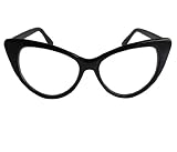1950's Cat Eyes Clear Lens Black Frames