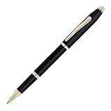 Cross Century II, Black, Selectip Rolling Ball Pen with 23 Karat Gold Plated Appointments (2504)