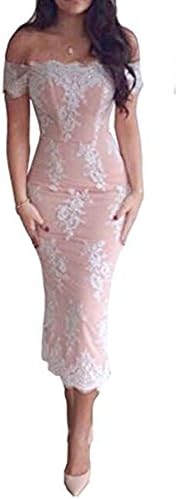 X2MIAONG Women's Vintage Lace Overlay Illusion Bodycon Party Midi Dress