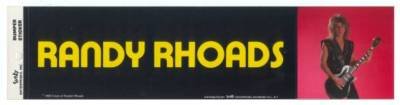 Randy Rhoads Bumper Sticker Licensed By Estate of Randall Rhoads/funky Enterprises, Inc.