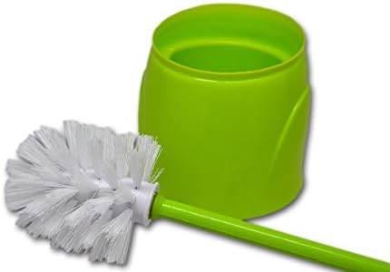 Lavatory Essentials Toilet Bowl Brush with Holder Set, Easy Grip (Green)