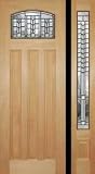 Exterior Door: 8 Ft. Cordova Three Panel Camber with 1 Sidelite