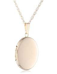 Yellow 14k Gold-Filled Polished Oval Locket Necklace, 18"