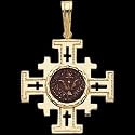 14K Yellow Gold Jerusalem Cross Pendant