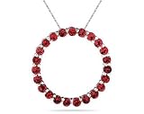 2.95ctw Ruby Circle Pendant in Sterling Silver