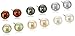 Amazon Collection Sterling Silver Freshwater Cultured Pearl Button Stud Earrings, Set of Six (7-8mm)
