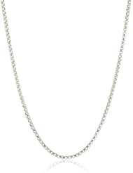 Italian 14k White Gold 0.70mm Round Box Chain Necklace