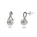 Eve's Addiction Lustrous Pearl and Sterling Silver Drop Earrings