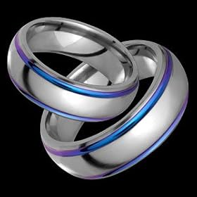 Magnolia - size 6.25 Titanium Wedding Band Set. Choose your Color for Free! by