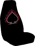 Elegant E321211P Flaming Spade (Embroidered)  Plastic Seat Cover