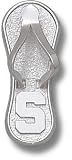 Michigan State Spartans Solid Sterling Silver ''S'' Flip Flop 1'' Pendant