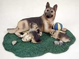 German Shepherd Figurine - Mom and Pups