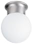 Lithonia Lighting 11980 BN M6 One-Light Fluorescent Flush-Mount Ceiling Fixture, Brushed Nickel with White Globe