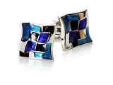 Hallucination Blue & Silver Cufflinks with Presentation Box