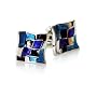 Hallucination Blue & Silver Cufflinks with Presentation Box