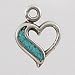 Tiny Heart Charm in Sterling Silver with Turquoise Inlay, #2505