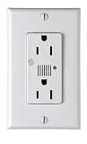 Leviton 7280-00W Decora Duplex Surge Suppressor Receptacle, Commercial Specification Grade with Alarm