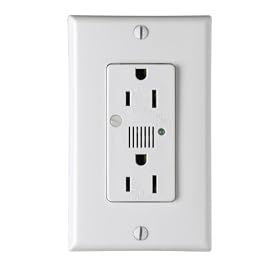 Leviton 7280-W 15 Amp, 125 Volt, Decora Duplex Surge Suppressor Receptacle, Straight Blade, Industrial Grade, Self Grounding, Surge w/ Indicator Light & Audible Alarm, White