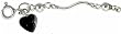 Sterling Silver Anklet with Hearts and Beads