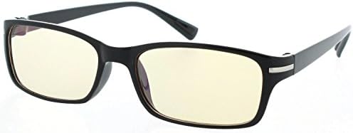 Fiore® Amber Lens Computer Reading Glasses w/ Metal Accents (Black)