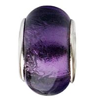 LovingtheBead &copy; 'Pomp & Purple' Murano Glass Slide-on & Slide-Off Bead Charm
