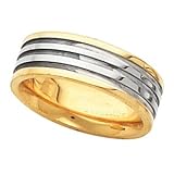 Platinum and 18K Yellow Gold Comfort Fit Wedding Band For Men and Women - Sizes 5 - 12.5