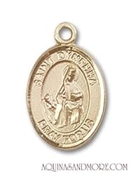 St. Dymphna Small 14kt Gold Medal