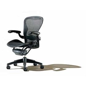 Aeron Desk Chair, Full-Featured Lumbar Support, Color - Carbon, Medium by Herman Miller Aeron Chair