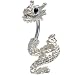 Black Cubic Zirconia DETAILED DRAGON Belly Ring