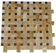4x4 Sample of Honey Onyx Basketweave Red Marble Dot Polished Mosaic Tiles