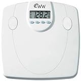 Weight Watchers WW70W Digital Bathroom Scale with Body Fat & Hydration Sensors, Capacity 330 lb x 0.2 lb, 12 x 12 in. Base