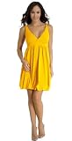 Sexy Short Sophisticated Fashionable Classic Sleeveless Babydoll Dress with BubbleHem from Hot Fash Dresses - BUBBLE DRESS Yellow
