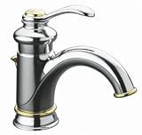 KOHLER Fairfax Single-Control Lavatory Faucet, Polished Chrome with Vibrant Polished Brass Accents #12182-CB