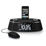 iLuv Vibe Plus Bed Shaker Dual Alarm Clock Dock for iPhone and iPod, (Black)