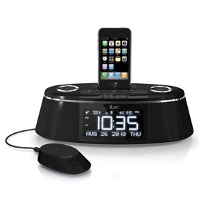iLuv Vibe Plus Bed Shaker Dual Alarm Clock Dock for iPhone and iPod, (Black)