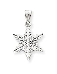 14k White Gold Diamond -Cut Snowflake Pendant.