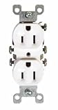 LEVITON MFG. CO., INC. 018-12650- 00W CO/ALR DUPLEX RECEPTACLE 15 AMP WHITE