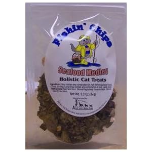 Cat Treat - Dehydrated Seafood Medley Fishin' Chips Pet Snack - 1.3 oz Bag by 