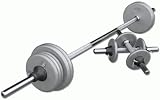 CAP Barbell 110 Pound Standard Weight Plate Set with Barbell and Dumbbell Handles