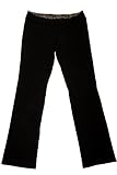 Tracey Lynn Apres Golf Pant with Classic Leopard Waistband (Medium,  Black)