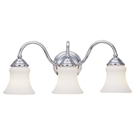 Sea Gull Lighting 40022-05 Darien 3-Light Vanity, Chrome Finish with Etched Opal Glass