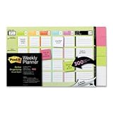 Post-it Weekly Planner, 18 Inches x 12 Inches, 50 Sheets plus 2 Inches x 2 Inches Notes (730-CAL-POP)