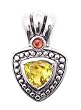 Citrine & Garnet Pendant set in .925 Sterling Silver