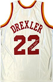 Clyde Drexler Autographed / Signed Houston Rockets Jersey