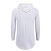 OLRIK Mens Hipster Hip Hop ELong Pullover Hoodie Shirts White M