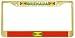 Grenada Grenadines Flag Gold Tone Metal License Plate Frame Holder